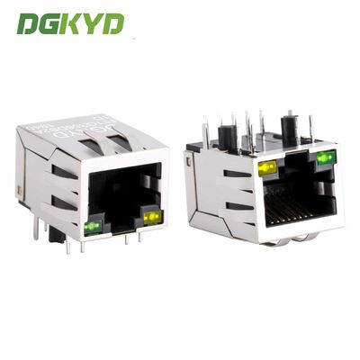 Conector RJ45 Blindado Gigabit de Porta Única com Magnetismo Integrado, Conector RJ45 para Montagem em PCB