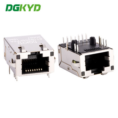 Conector Modular RJ45 Blindado com Transformador Integrado de 100M de Porta Única e Filtro Ethernet de 12 Pinos
