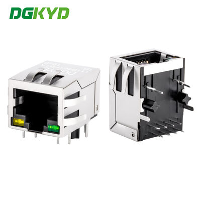 Tab Down 1x1 Port 1000 Base-T RJ45 Connector Ethernet LAN Shielded Jack modular com magnéticos integrados