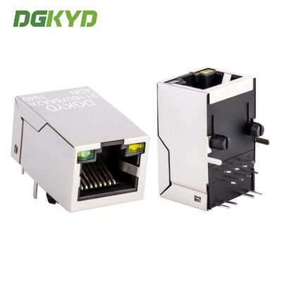 Conector RJ45 de porta única com transformador 10/100 Base-T RJ45 Jack Jack modular para rede Ethernet