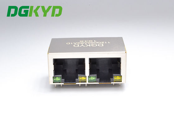 Porto 2 RJ45 plástico preto modular do alojamento 1000M do conector do transformador