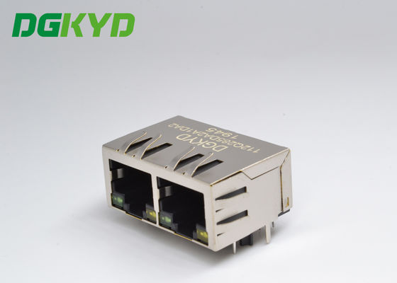 Conector dos ethernet de 10P8C 2.5G RJ45 com o transformador da asa da correia da lâmpada