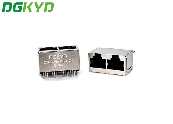 Conector modular de 180 ethernet RJ45 do grau 1X2